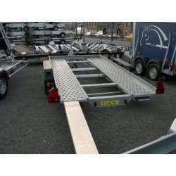 Remorque porte voiture Humbaur IMOLA 4064 - 2 essieux freinés, acier galvanisé, rampes alu intégrées