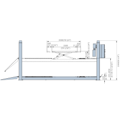 Pont élévateur 4 colonnes 5T avec ciseaux intégré 4T