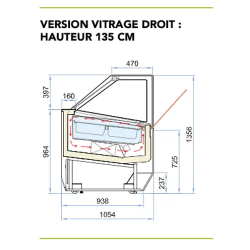 Vitrine réfrigérée service arrière idéale pour la présentation de vos délices glacés - MYRTE