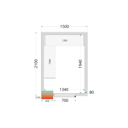 Chambre froide positive CRPF1521 Blanc 1500 x 2100 x 2200 mm TEFCOLD