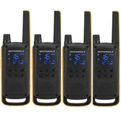 Motorola TLKR T82 Extreme Quad - Pack de 4 talkies-walkies sans licence, étanches, 10 km de portée, autonomie 16h