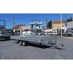 Remorque plateau HUMBAUR HT 256221 GR - 2 essieux, ridelles alu, structure modulaire