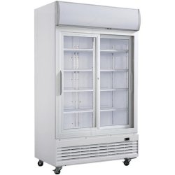 Vitrine réfrigérée 2 portes coulissantes 950 litres avec roulettes - gaz écologique r290