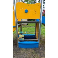 Toboggan avec bac à sable inférieur - Acier inoxydable et PEHD - Référence BT12013 - Conforme EN1176
