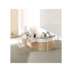 Banque d'accueil OBADE - Accueil PMR - 2 modules 90° avec tablette en verre - Fabricant CLEN