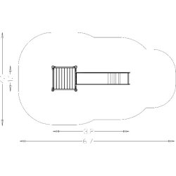 Toboggan 0.45/1.5m avec plate-forme - réf 8066793 - Hags - dimensions 2500x450x1500 mm