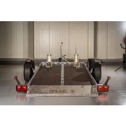 Remorque porte-moto abaissable pneumatique autonome TOHACO MO116/2815 - 1600 Kg - 1 essieu freiné - Suspension pneumatique - ASCU
