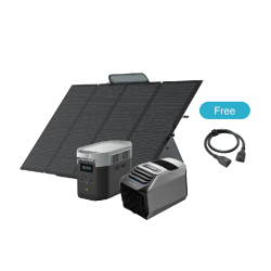 Climatiseur portable EcoFlow WAVE 2 + Station électrique portable EcoFlow DELTA 2 Max + Panneau solaire 400W