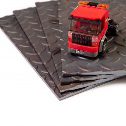Plaque de roulage S235JR - acier brut antidérapant - résistant aux chocs et carrossable
