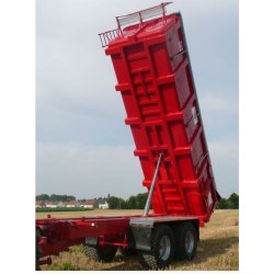 Remorque agricole standard B180BV Delaplace - charge 18 tonnes - flèche avec sécurité, béquille hydraulique et rehausses