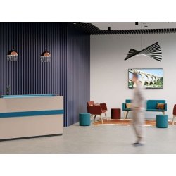 Banque d'accueil fonctionnelle et lumineuse - ATLAS - Design épuré avec éclairage LED et configurations modulables