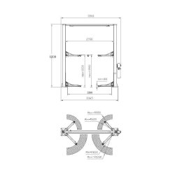 Élévateur de voiture 2 colonnes 4 tonnes avec arc 380v