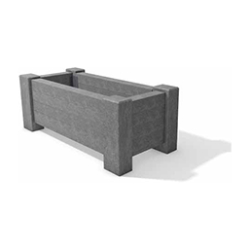 Jardinière rectangle 127 litres - ARTIK - plastique recyclé et acier galvanisé - 130x60x69cm