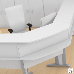 Bureau d'accueil SIGMA avec angle - Mobel Linea. - Blanc