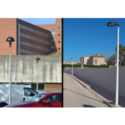 Mât d'éclairage public cylindro-conique ICAP en acier S-235-JR galvanisé à chaud - coloris en option
