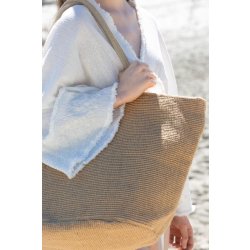 Sac shopping en fils de jute tressée - effet toile tricotée - Réf: KI0257 - Marque: Kimood