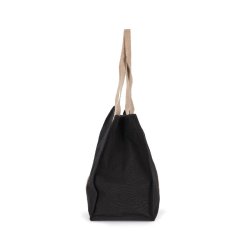 Grand sac shopping à soufflet recyclé - Kimood - Réf: KI5201 - Poche zippée et anses contrastées
