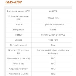 Groupe électrogène industriel GMS-470P - Generac - 463 kVA - Série GMS Standard