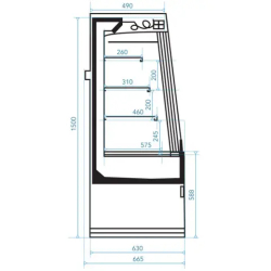 Vitrine semi verticale groupe intégré - version incurvée ou oblique  - CONTINUS SEMI VERTICALE