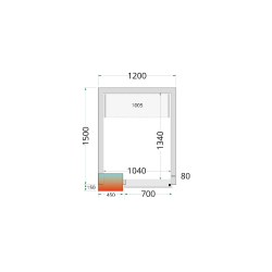 Chambre froide positive CRPF1215 Blanc 1200 x 1500 x 2200 mm TEFCOLD