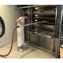 Aspirateur boulangerie - spécial farines et four, compact et mobile avec 2 moteurs monophasés 230V