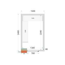 Chambre froide positive CRPF1524 Blanc 1500 x 2400 x 2200 mm TEFCOLD