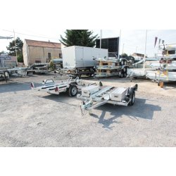 Remorque sans frein avec 2 coffres de rangement alu à l'avant pour le transport d'un scooter 3 roues - erde ch751 mp3 pack