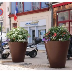 Jardinière Vase en polyéthylène rotomoulé (PEHD) - 100% recyclable - Fabrication française - 21 couleurs disponibles
