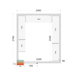 Chambre froide positive CRPF2427 Blanc 2400 x 2700 x 2200 mm TEFCOLD