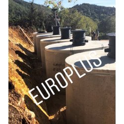 Cuve béton 15000 litres    rehausse   entrée et sortie
