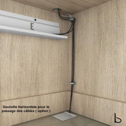Comptoir d'accueil droite Delta Plus - Mobel Linea - 144, Wenge, Blanc, Non