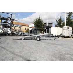 Remorque porte voiture - Humbaur 4101 FTK 153520 - basculement assisté, PTC 1500 KG, rampes antidérapantes