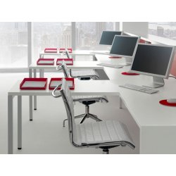 Banque d'accueil d'angle modulaire, idéale pour les espaces d'accueil professionnels - QUADRA