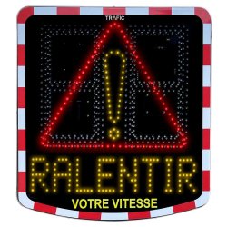 Radar pédagogique, caractères de 40 cm de hauteur, alimentation : solaire ou éclairage public
