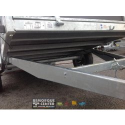 Remorque polyvalente renforcée en bois LIDER - 1 essieu freiné - PTAC : 750 Kg - 251 x 133 cm - Référence 41470
