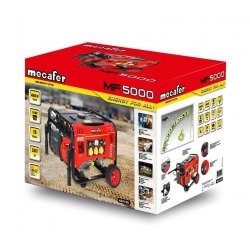 Groupe électrogène MF5000 - Mecafer - 4000W continu, 4400W max - 10HP - 3 prises 230V - Grandes roues tout terrain