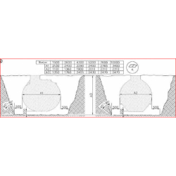 Cuve de récupération d'eau de pluie de 1,5 m3 a 10m3