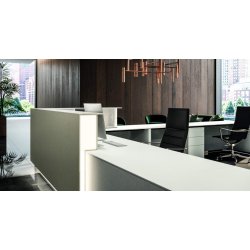 Banque d'accueil lumineuse et moderne pour entreprises exigeantes