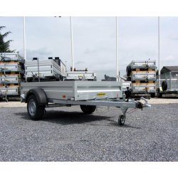 Remorque freiné basculante avec plancher en cp pour charger les scooters, moto, tondeuse, tracteurs, bagages - humbaur - 1386