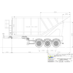 Benne à engrais semi-remorque PL - HPC avec châssis acier ST52 et volume utile 31m³
