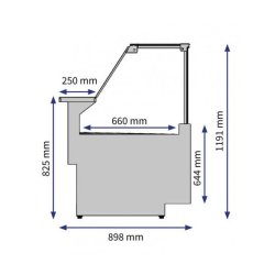 Vitrine canalisable pour viande, traiteur, produits laitiers/fromage - Froid ventilé, Acier inox - Référence: ONYX 66 3750 N-VD