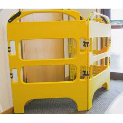 Barrière de chantier rigide pliable - 3 pans - 750 mm x 1000 mm - haute visibilité