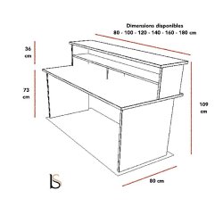 Bureau d'accueil Tono - Mobel Linea. - 80, Alu, Acacia clair