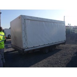 Remorque plateau Humbaur HT 255124 - 2 essieux, ridelles alu et roues dessous