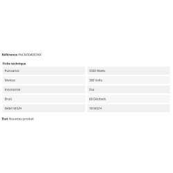 Pacm304003nx - Compresseur insonorisé 36 m3 Nitrox - Nardi Compressori France - Vitesse 900 trs/mn - 4 étages