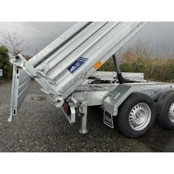 Remorque Benne Saris HDS - 310 x 176 cm - PTAC 3000 Kg - Tri-benne - Pompe électrique - Référence K3 310 176 3000 2 HDS E