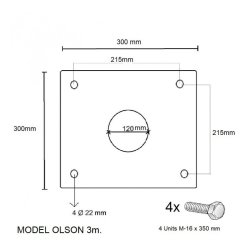 Colonne olson 3 mètres -  référence matmod