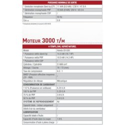 Groupe électrogène MOSA GE 11000 HBS - 10 kVA monophasé - moteur Honda essence - fréquence 50 Hz