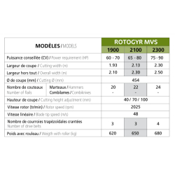 Rotogyr MVS - Jean de Bru - broyeur de voirie avec rotor 6 rangées de couteaux
