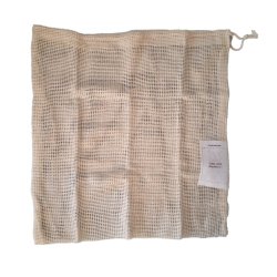 15 packs de 3 filets réutilisables en coton biologique - 35x35 cm - Boîte prête à vendre - Aptes au contact alimentaire